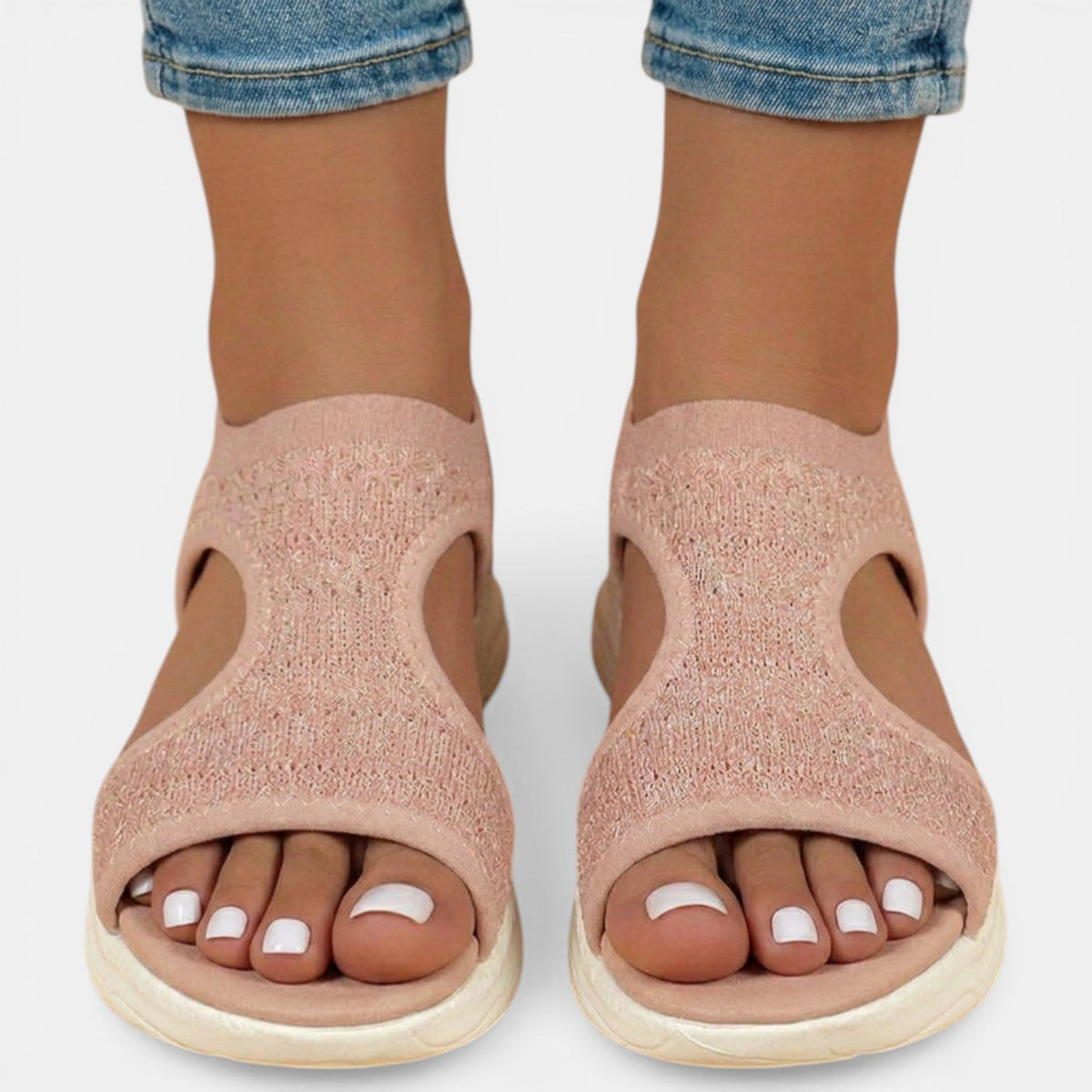 Women's Slip-On Knit Sandal – Cushioned Low Platform