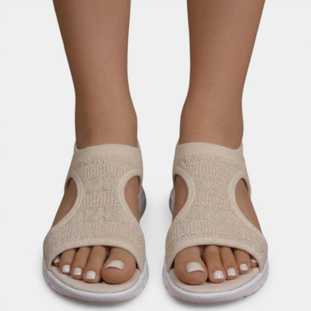 Women's Slip-On Knit Sandal – Cushioned Low Platform