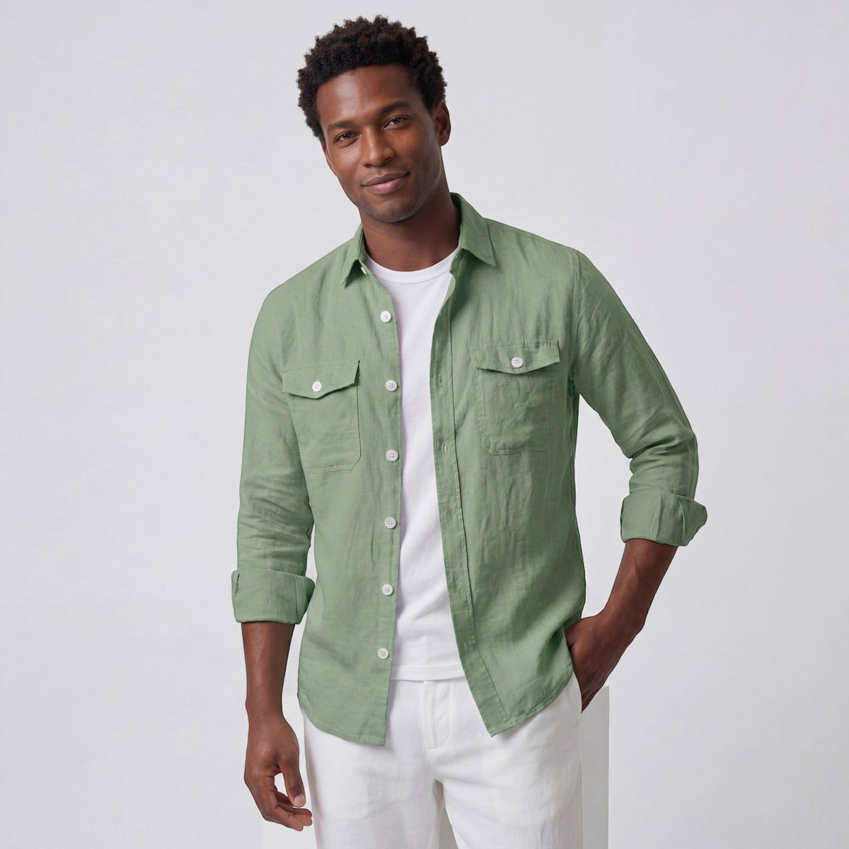 Men's Linen Shirt – Relaxed Long-Sleeve Fit