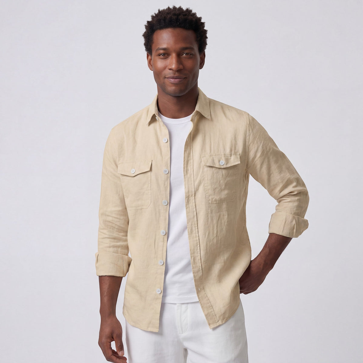Men's Linen Shirt – Relaxed Long-Sleeve Fit