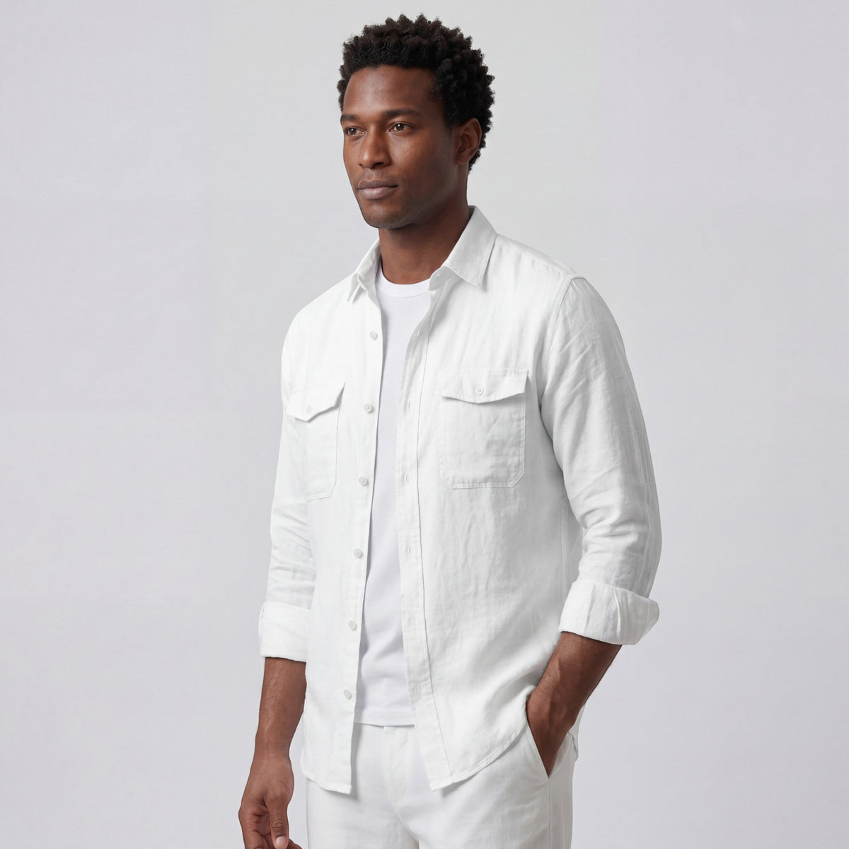 Men's Linen Shirt – Relaxed Long-Sleeve Fit