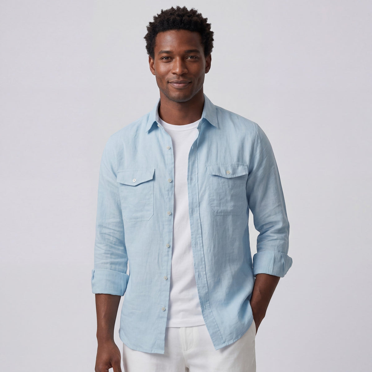 Men's Linen Shirt – Relaxed Long-Sleeve Fit