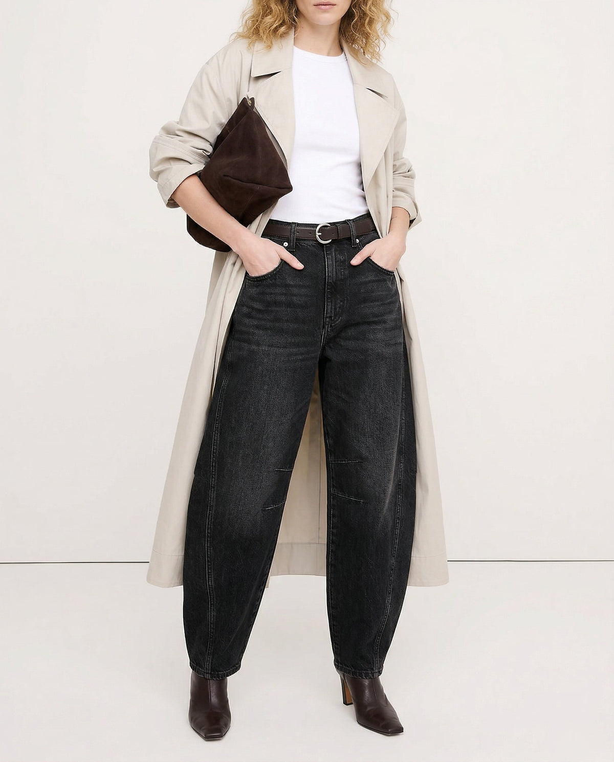 Women's Barrel-Leg Jeans – Leopard Print Mid-Rise