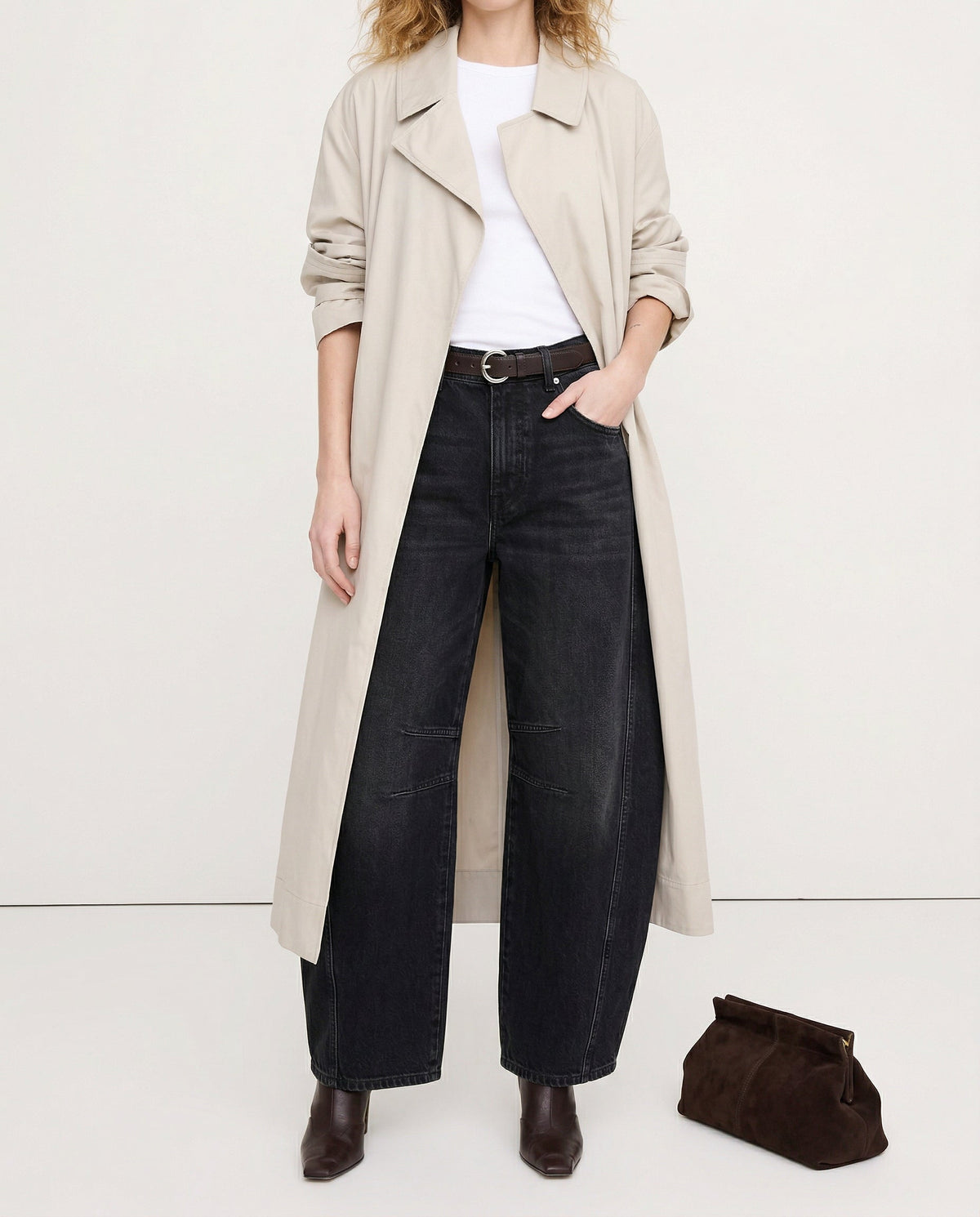 Women's Barrel-Leg Jeans – Leopard Print Mid-Rise