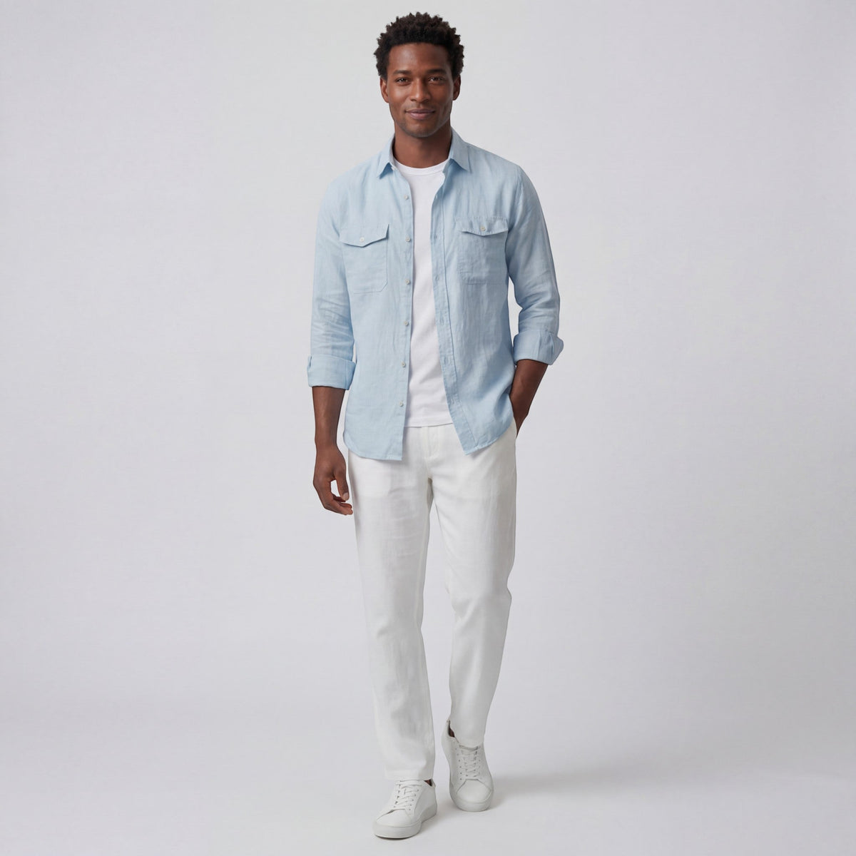 Men's Linen Shirt – Relaxed Long-Sleeve Fit