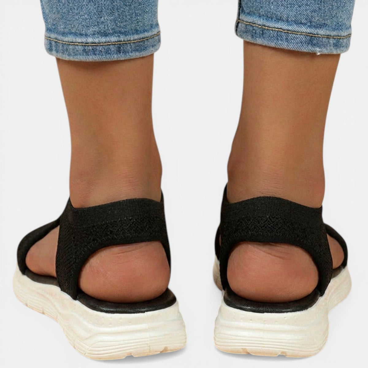 Women's Slip-On Knit Sandal – Cushioned Low Platform