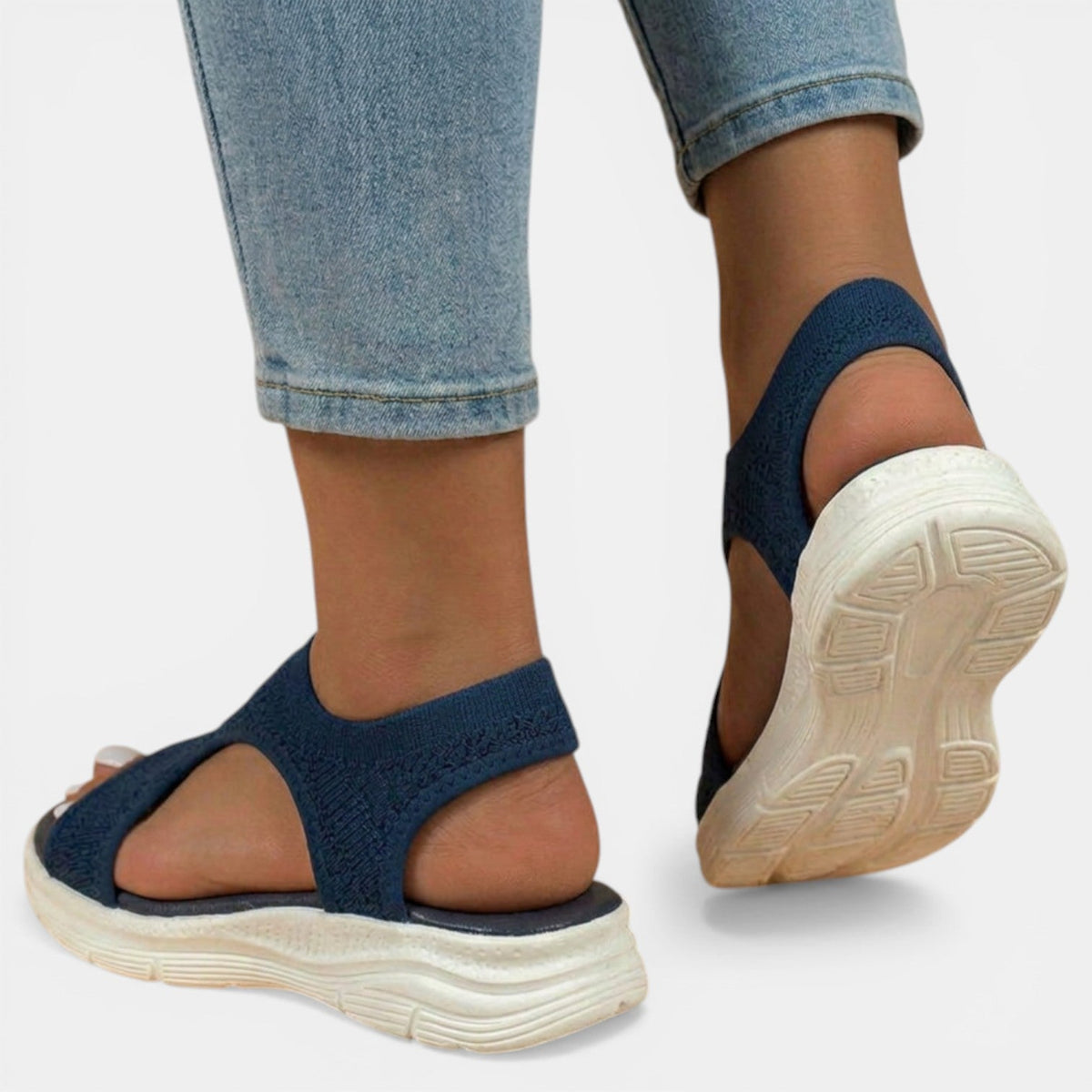 Women's Slip-On Knit Sandal – Cushioned Low Platform