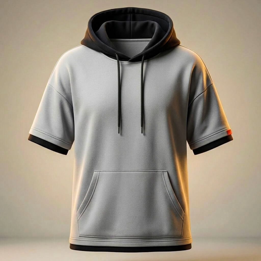 Men's Hooded T-Shirt – Short-Sleeve Kangaroo Pocket