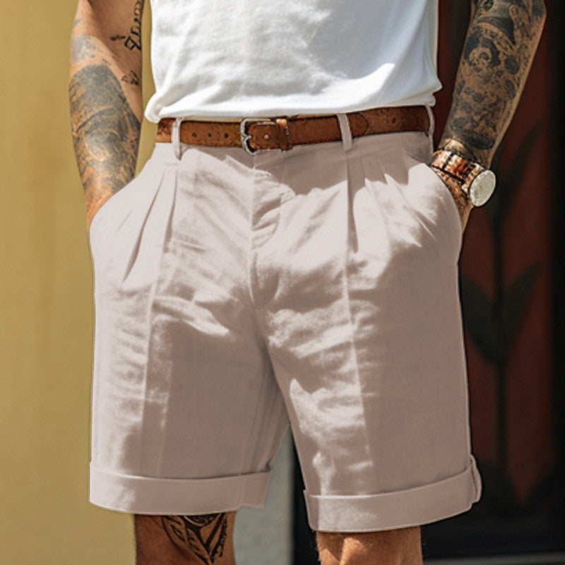 Men's Tailored Cotton Shorts – Straight Relaxed Fit