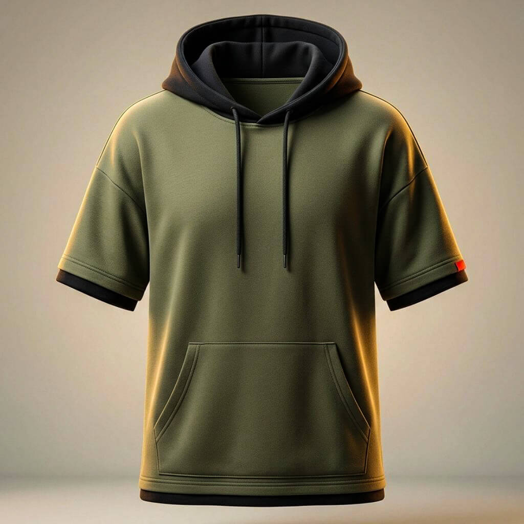 Men's Hooded T-Shirt – Short-Sleeve Kangaroo Pocket