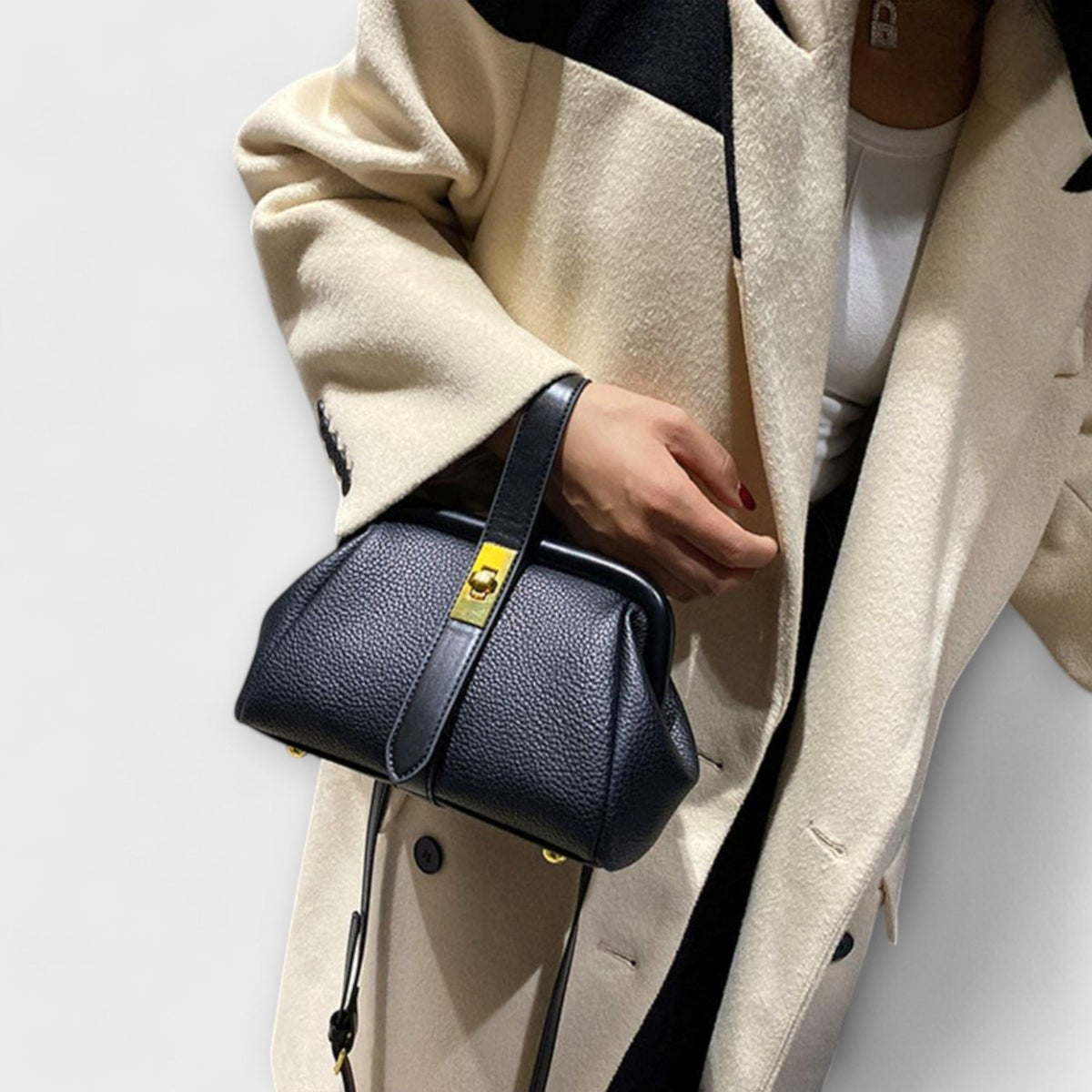 Women's Mini Crossbody Bag – Top Handle Turn-Lock