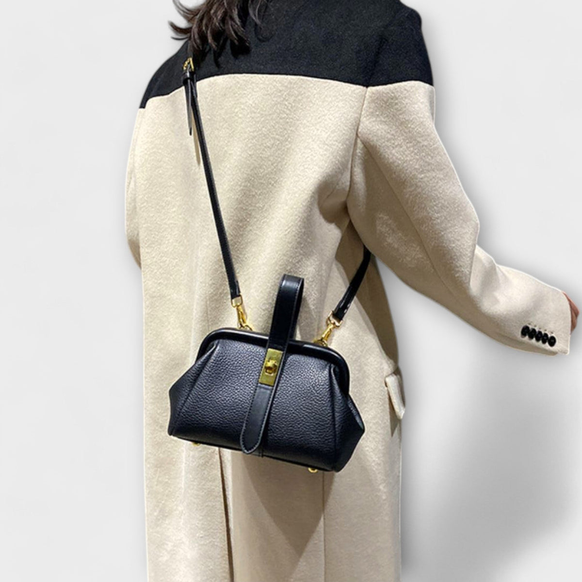 Women's Mini Crossbody Bag – Top Handle Turn-Lock