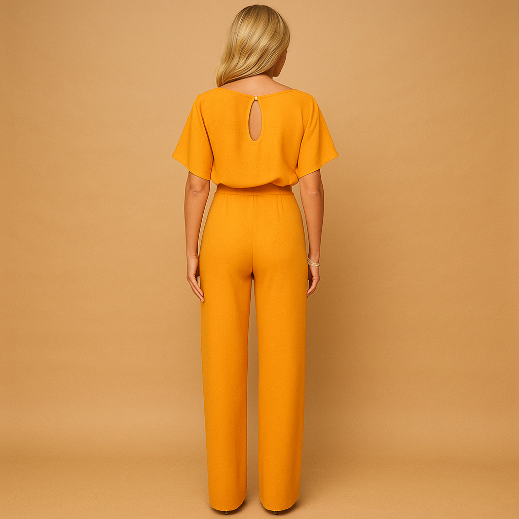 Women's High-Waist Jumpsuit – Fluid Straight Leg