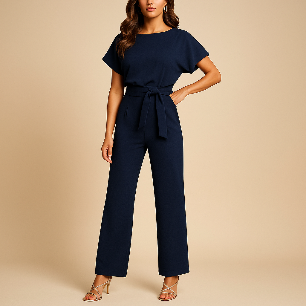 Women's High-Waist Jumpsuit – Fluid Straight Leg