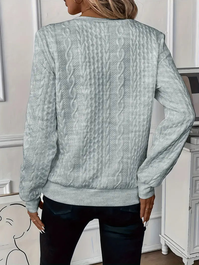 Women's Quilted Jacquard Hoodie – Relaxed Pullover Fit