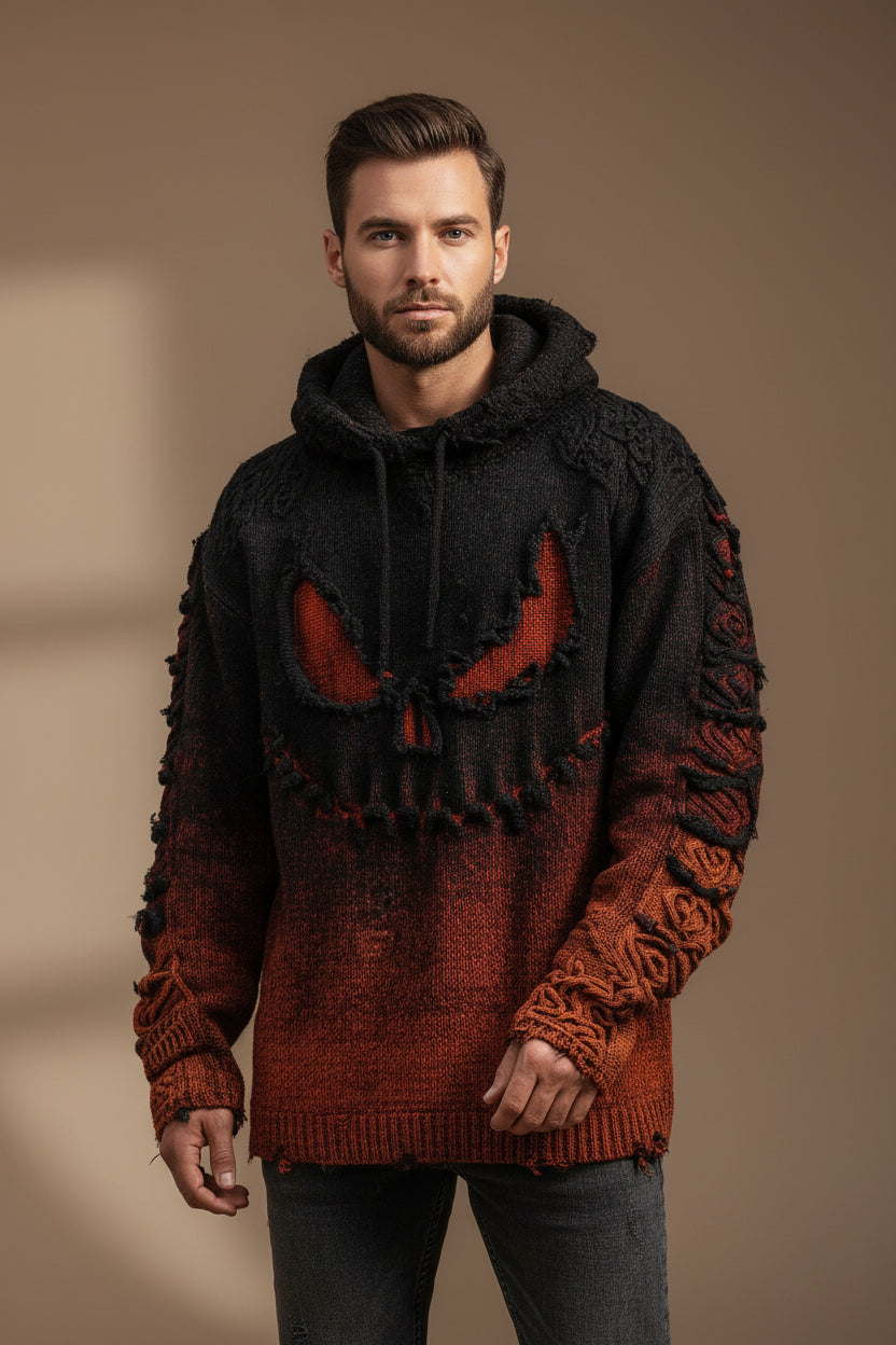 Unisex Halloween Graphic Sweater – 3D Print Loose Fit