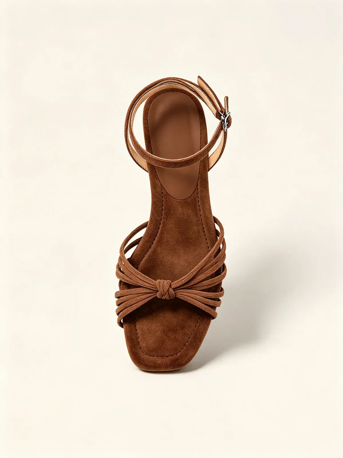 Women's Strappy Block-Heel Sandal – Matte Crossover Straps