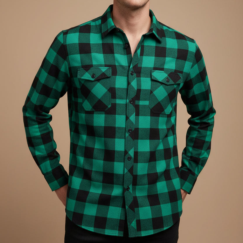 Men's Plaid Shirt – Relaxed Button-Up Overshirt