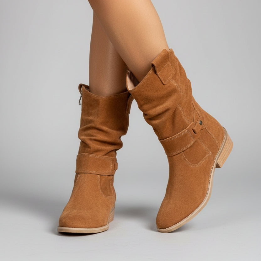 Women's Western Mid-Calf Boot – Pointed Toe Square Heel