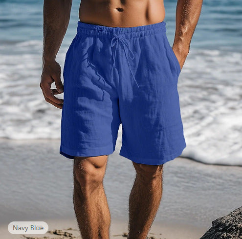 Men's Linen-Cotton Shorts – Straight Drawstring Fit