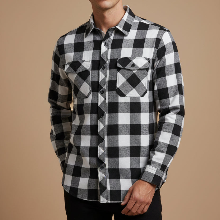 Men's Plaid Shirt – Relaxed Button-Up Overshirt