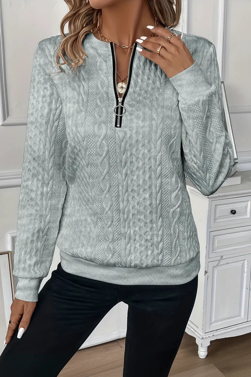Women's Quilted Jacquard Hoodie – Relaxed Pullover Fit
