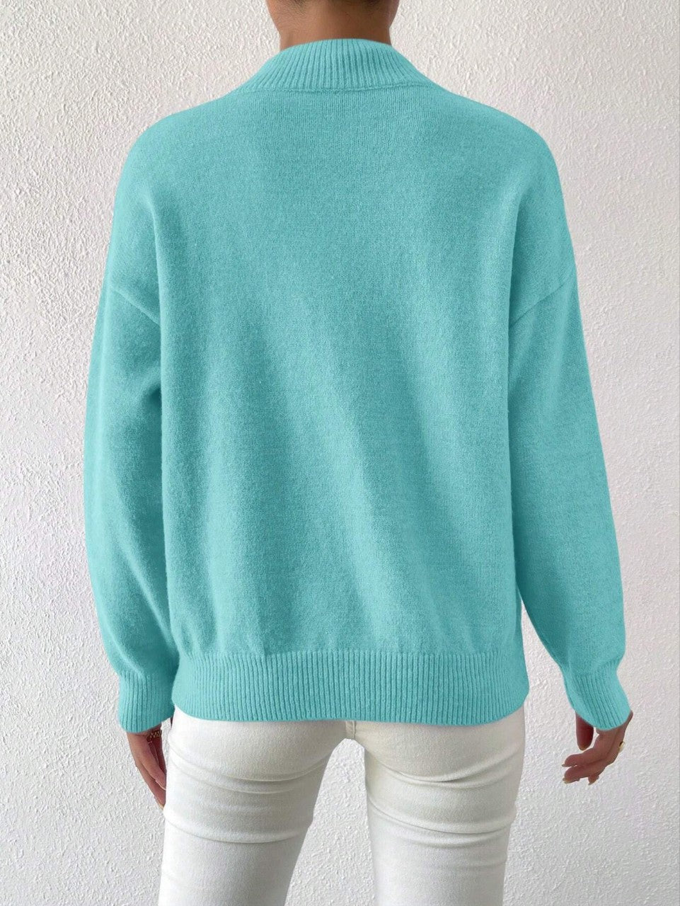 Women's Cashmere Sweater – Relaxed Mock Neck