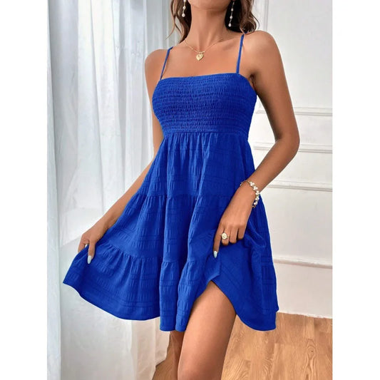 Women's Textured Mini Dress – Relaxed A-Line Cut