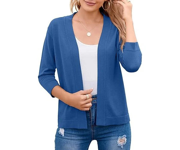 Women's Knit Cardigan – Cropped Open-Front Fit