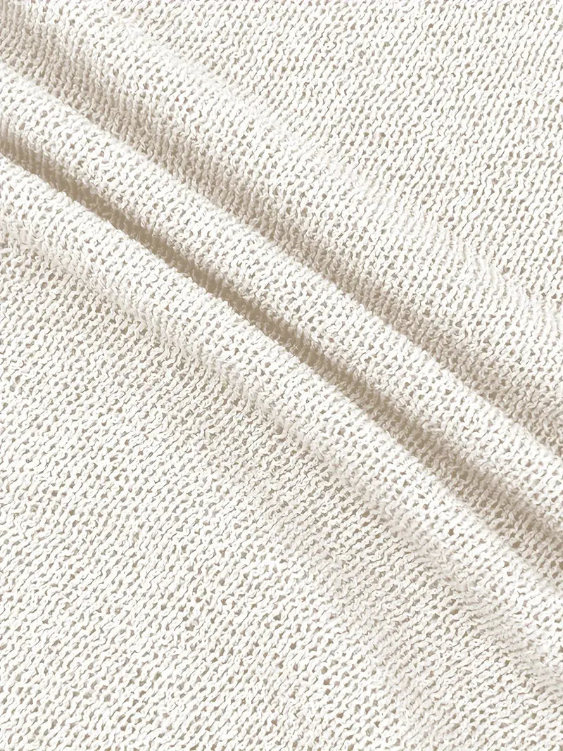Women's Knit Mini Dress – Thin Straps, Open Back