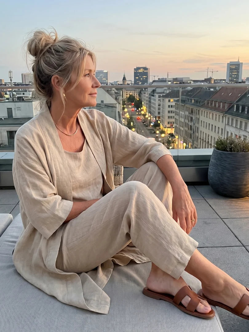 Women's Three-Piece Lounge Set – Cardigan, Tank and Pants