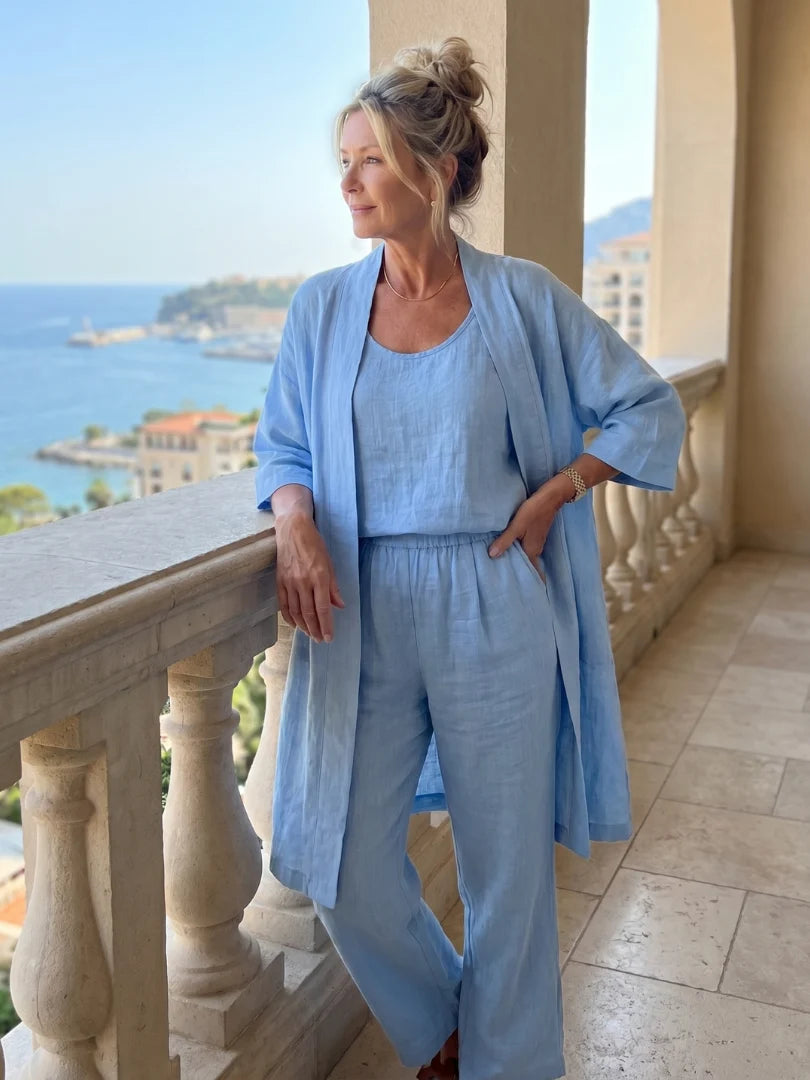 Women's Three-Piece Lounge Set – Cardigan, Tank and Pants