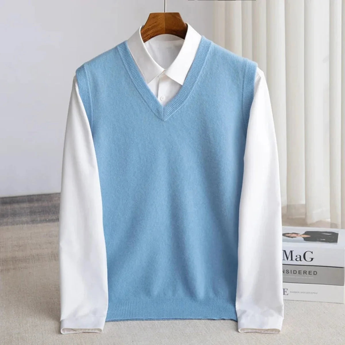 Men's Sweater Vest – Relaxed V-Neck Knit
