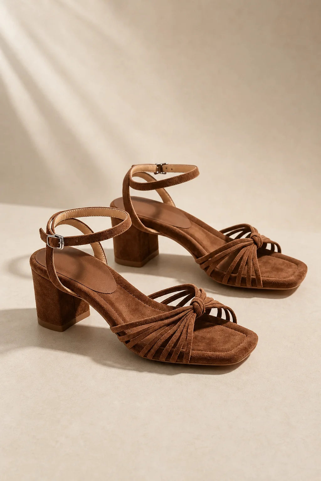 Women's Strappy Block-Heel Sandal – Matte Crossover Straps