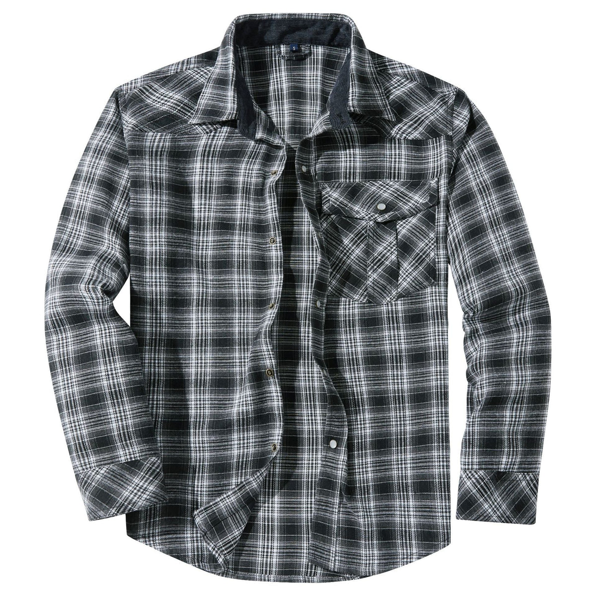 Men's Plaid Flannel Shirt – Pearl-Tone Buttons