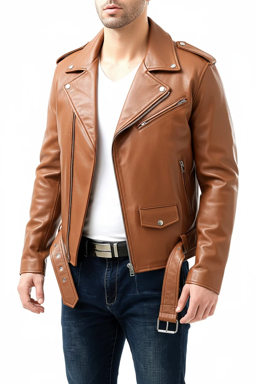 Men's Vegan Leather Jacket – Relaxed Utility Pocket Fit