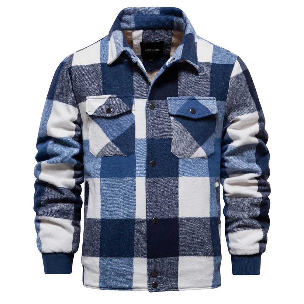 Men's Plaid Cotton Jacket – Lined Regular Fit