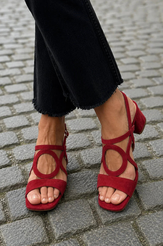 Women's Heeled Sandal – Sculpted Cutout Ankle Strap