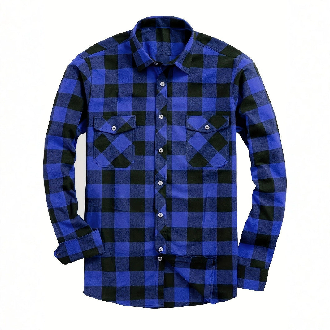 Men's Flannel Plaid Shirt – Relaxed Straight Cut