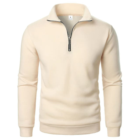 Men's Half-Zip Sweatshirt – Stand Collar Relaxed Fit