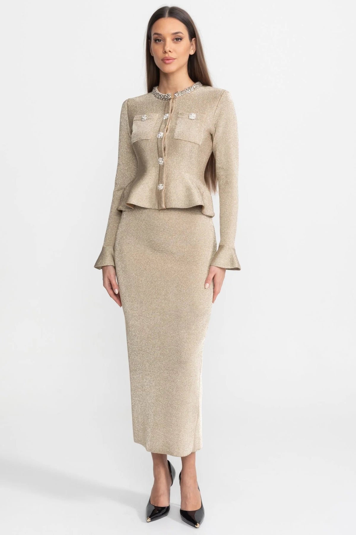 Women's Bodycon Dress – Faux Two-Piece Long Sleeve