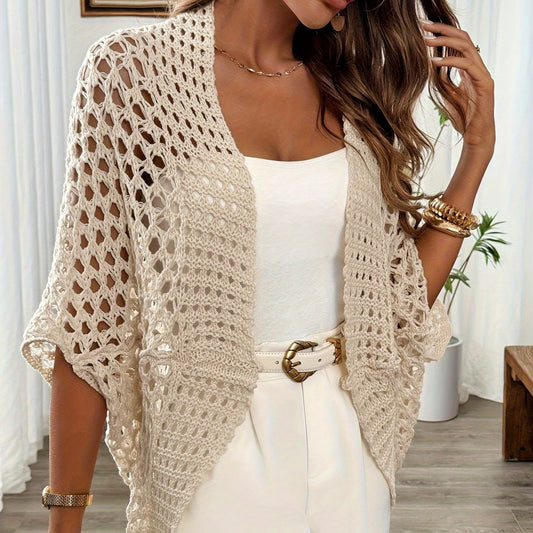 Women's Lightweight Knit Cardigan – Open-Front Relaxed Fit