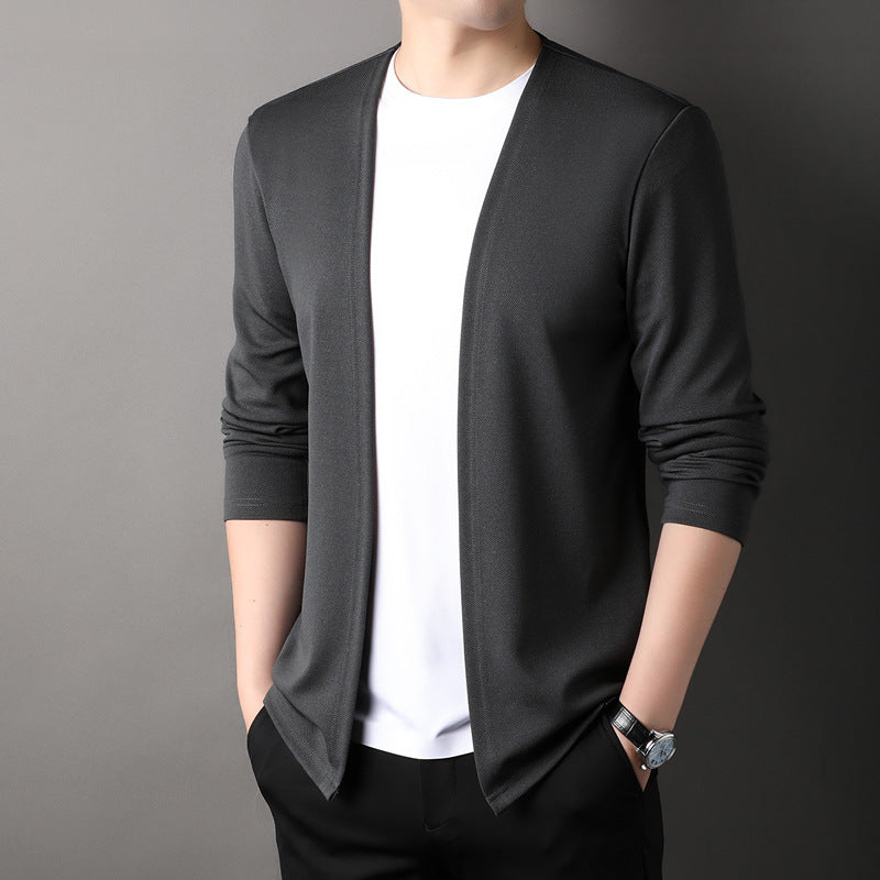 Men's Knit Cardigan – Open-Front Relaxed Fit