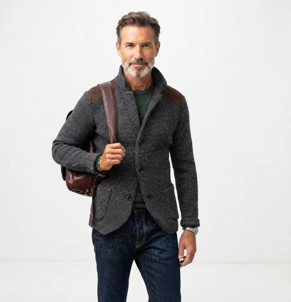 Men's Cardigan Jacket – Relaxed Retro Button-Front