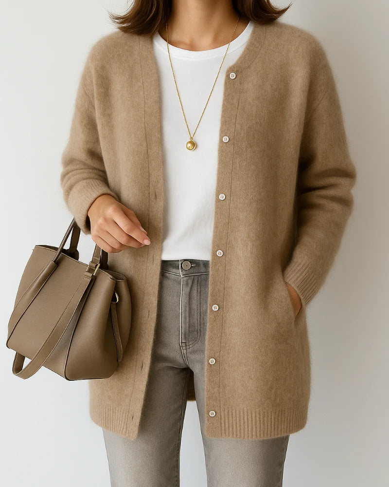 Women's Open-Front Cardigan Coat – Loose Straight Cut