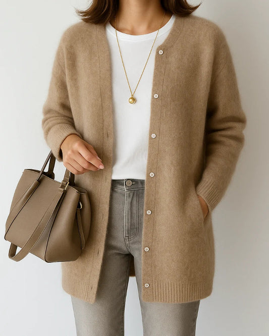 Women's Open-Front Cardigan Coat – Loose Straight Cut