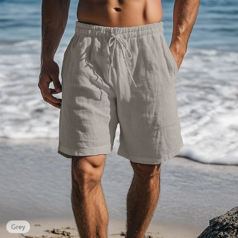 Men's Linen-Cotton Shorts – Straight Drawstring Fit