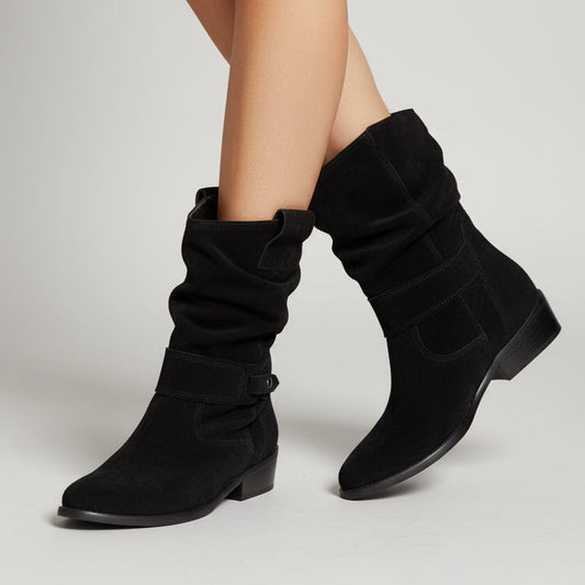 Women's Western Mid-Calf Boot – Pointed Toe Square Heel