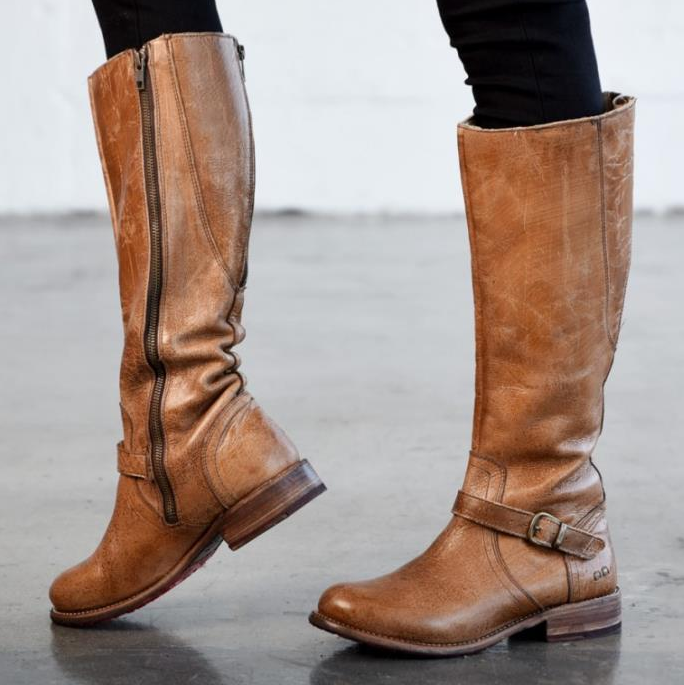 Women's Knee-High Vegan Leather Boot – Equestrian Stitched Panels