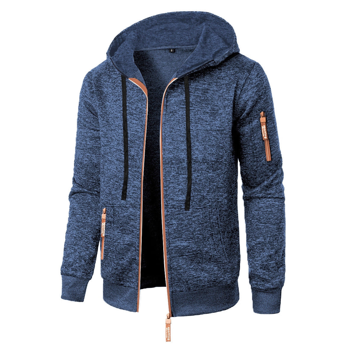 Men's Hooded Zip Cardigan – Textured Jacquard Knit